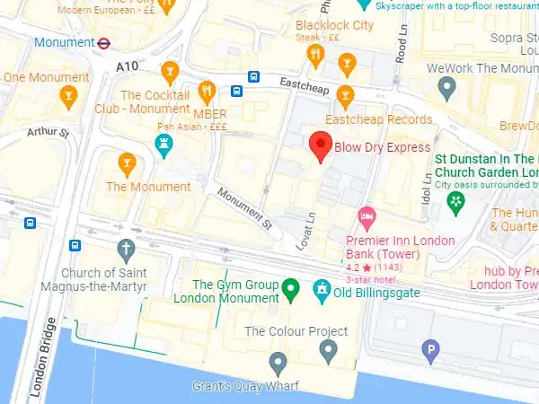 Map showing the Monument salon location